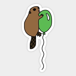 Beaver with Balloon Sticker